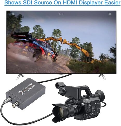 Anber-Tech SDI إلى HDMI Converter، SDI إلى HDMI Audio De-embedder يدعم 3G-SDI، HD-SDI، اكتشاف التنسيق التلقائي SD-SDI وجهاز دمج الصوت الاستريو، حلقة الدعم (رمادي) in Kuwait
