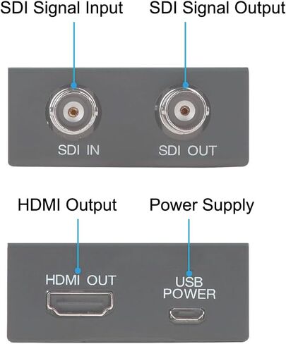 Anber-Tech SDI إلى HDMI Converter، SDI إلى HDMI Audio De-embedder يدعم 3G-SDI، HD-SDI، اكتشاف التنسيق التلقائي SD-SDI وجهاز دمج الصوت الاستريو، حلقة الدعم (رمادي) in Kuwait