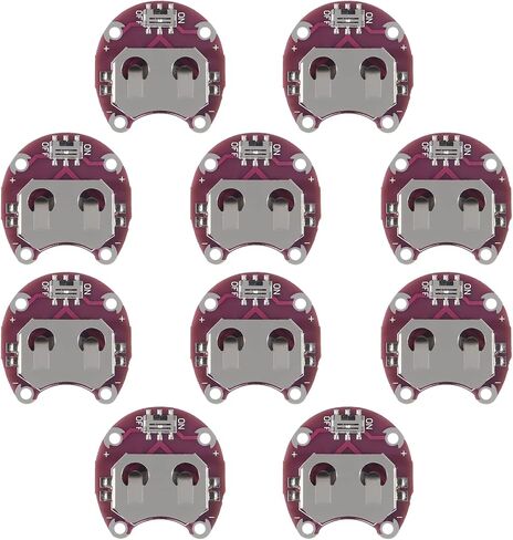 10Pcs Lilypad Coin Cell Battery Holder CR2032 Battery Mount Module Lily Pad Battery Holder Case Module Small Slide Switch Board in Saudi Arabia