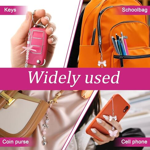 Tucnoeu 4 Pcs Pink Phone Charm Y2K Phone Charm Cute Aesthetic Phones Charms Phones Strap Charms for Bag Purse Backpack Camera Decor in Saudi Arabia
