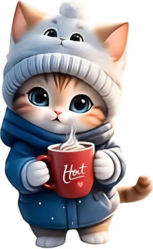 Cat with Hot Coffee Dust Plug Acrylic Charms for electronic products,Type-C Charging Port Dust Plugs Pendant Compatible with E-Reader Phone Tablet, Gift for Christmas, Birthday, Anniversary Day in Saudi Arabia