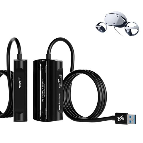 PSVR2 PC Adapter, PSVR 2 PC Accessories Kit Compatible with PlayStation VR2, AR Glasses, Portable Monitor, Includes DP 1.4 Cable and Power Adapter (Black) (D85-Blue) in Saudi Arabia