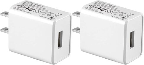 5V USB Power Adapter,USB Wall Charger Block Plug Box 5V 2A AC to USB Power Adapter for iPhone,Watch Series Kindle and More,Home & Travel Use,UL Listed, FCC,2-Pack White in Saudi Arabia