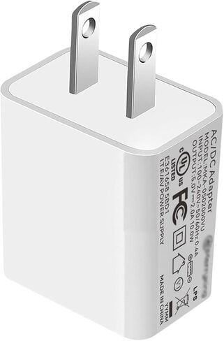 5V USB Power Adapter,USB Wall Charger Block Plug Box 5V 2A AC to USB Power Adapter for iPhone,Watch Series Kindle and More,Home & Travel Use,UL Listed, FCC,2-Pack White in Saudi Arabia