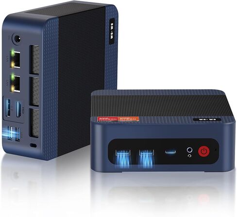 wo-we P6 Mini Desktop Gaming PC AMD Ryzen 5 3500U, Beats N150/4300U/3200U（4C/8T,Up to 3.7GHz,8GB DDR4 RAM 256GB M.2 2280 SSD, Support Dual 4K, WiFi5 BT5.0 Ethernet HTPC for Business, Education, Home in Kuwait