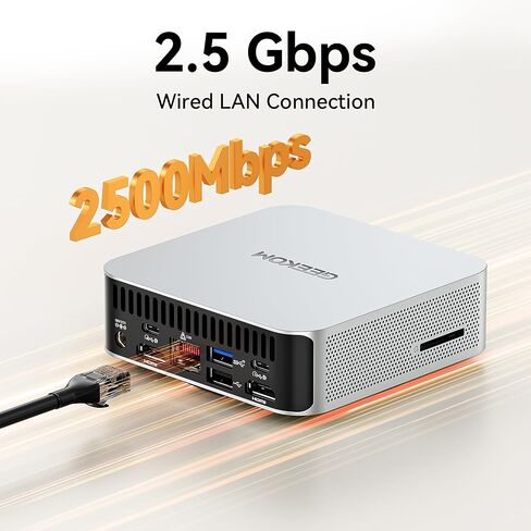 GEEKOM 2026 A5 Pro High-Performance Mini PC with AMD Ryzen 5 7530U, 16GB DDR4 RAM(Up to 96GB, Not LPDDR), 1TB NVMe SSD|Windows 11 Pro|4 Displays| 8K |Wi-Fi 6|3-Year Coverage|Education|Office|Coding in Kuwait