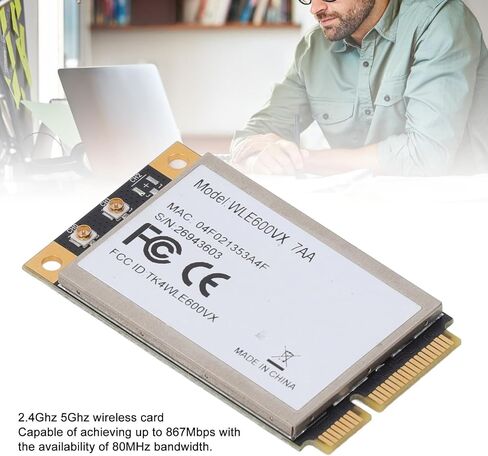 WLE600VX QCA9882 Wireless Card, Dual Band 2.4GHz 5GHz WiFi Module with 867Mbps Speed 80MHz Bandwidth, for Industrial Grade Wireless Router AP in Kuwait