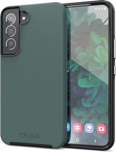 Crave for Galaxy S21 Case, Shockproof Protection Dual Layer Case for Samsung Galaxy S21 5G (6.2 inch) - Forest Green in Saudi Arabia