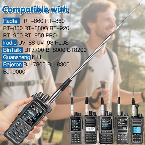 CB Antenna 27MHz Telescopic SMA-Female, ham Radio Antenna Compatible with Radtel RT-950 PRO RT-860 RT-880 RT-880G, Compatible for Bajeton BJ-7800 BJ-8300 BJ-9000 Handheld cb Radio in Kuwait