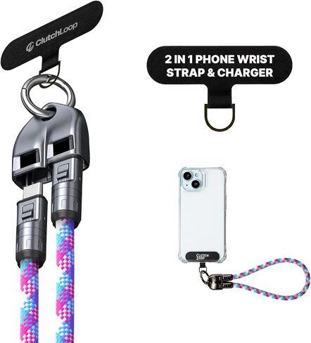 ClutchLoop Cell Phone Lanyard and USB C to USB C Charger for iPhone: Wrist Strap Most iPhone and Android Smartphones in Saudi Arabia