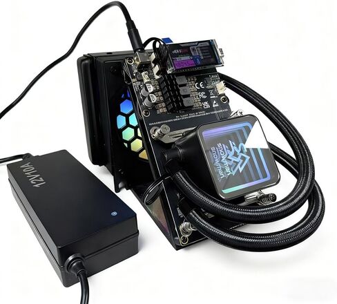NerdQaxe++ Hydro 4.8TH/s±5% 78W BTC Miner 15J/Th 4*BM1370 ASIC Chips، آلة التشفير عامل منجم مفتوح المصدر مع PSU in Saudi Arabia