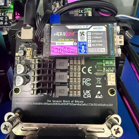 NerdQaxe++ Hydro 4.8TH/s±5% 78W BTC Miner 15J/Th 4*BM1370 ASIC Chips، آلة التشفير عامل منجم مفتوح المصدر مع PSU in Saudi Arabia