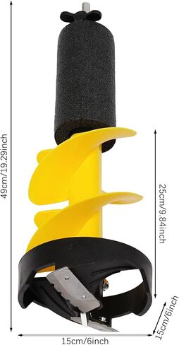 Ice Auger Bit, 6'' Ice Augers for Ice Fishing, Ice Fishing Auger with Blade Protective Cover in Saudi Arabia