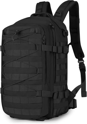 G-raphy Tactical Backpack 20L, Small Military Rucksack Daypack Molle Army Work Bag Motorcycle Backpacks for Men Women Camping Cycling Travelling Hiking Sports Outdoors (Black-2) in Saudi Arabia