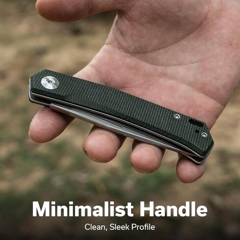 SENCUT Braxx Slip Joint Pocket Knife, Folding Knife with Canvas Micarta Handle, 3.12'' Blade EDC Knives for Outdoor Camping Gifts S25089-2(Green) in Kuwait