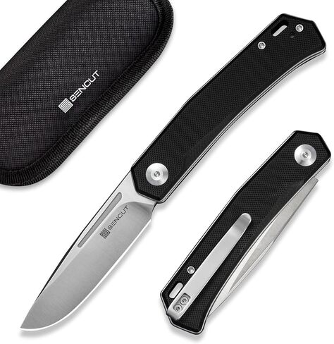 SENCUT Braxx Slip Joint Pocket Knife, Folding Knife with Canvas Micarta Handle, 3.12'' Blade EDC Knives for Outdoor Camping Gifts S25089-2(Green) in Kuwait