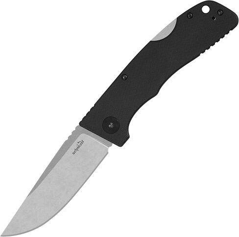 SCHNITZEL KVAR - سكين جيب خارجي - فولاذ سويدي - موازين مقبض G-10 - Bushcraft، قابلة للطي، سكين EDC، للبالغين (أسود، مغسول بالحجر) in Kuwait