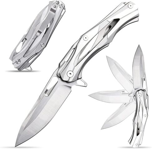 Eafengrow EF204 Folding Pocket Knife,D2 Blade Steel Handle Liner Lock with Clip Outdoor Camping Hiking Tactical EDC Tool (EF204-colorful) in Saudi Arabia