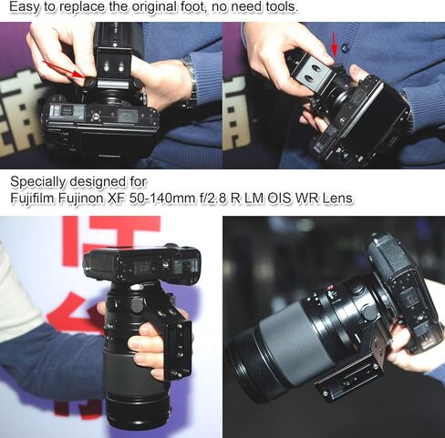قدم بديلة لطوق العدسة، قاعدة حامل حلقات تثبيت حامل ثلاثي القوائم لـ Fujifilm Fujinon XF 50-140 مم f/2.8 R LM OIS WR، لوحة إطلاق سريعة للكاميرا من نوع Arca مدمجة لرأس كرة ثلاثي القوائم من ARCA-Swiss in Saudi Arabia
