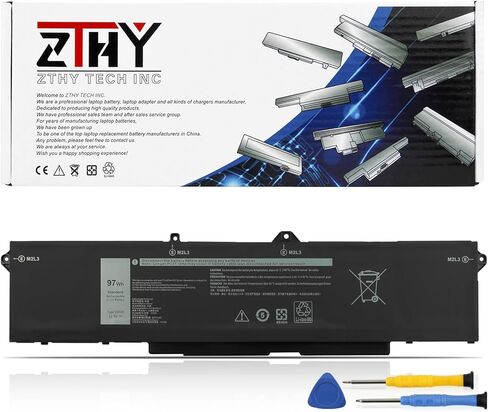 9JRV0 97Wh Laptop Battery Replacement for Dell Latitude 5521 5531 Precision 3561 3571 3581 3591 Alienware m17 R5 AMD/ Alienware m18 R1 R2/ Alienware m18 R1 AMD Series 0P3TJ 05RGW 53XP7 11.4V 8071mAh in Saudi Arabia