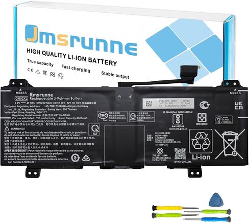 GH02XL L75253-271 47.3Wh Laptop Battery for HP Chromebook 11A G8 11 G8 14 G6 Chromebook X360 11 G3 14AT-NA000 NA0010CA NA0010DS Series HSTNN-DB9M GHO2XL L75783-005 L75253-2C1 7.7V in Saudi Arabia