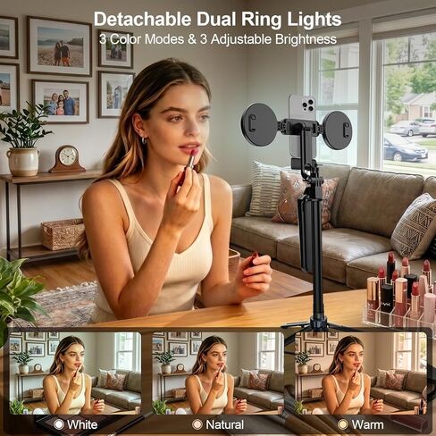 Content Creator Essentials Vlogging Kit for iPhone, 71" Tripod for iPhone Video Recording with Light, Wireless Microphones, Remote, Selfie Stick Phone Stand for TikTok, YouTube in Saudi Arabia