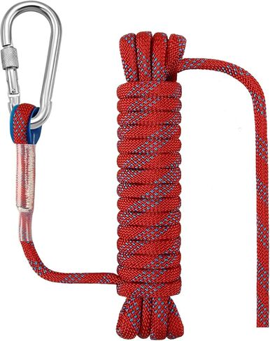 Marine Rope with Hook, Nylon, Floating, 9/16 in x 16 ft, Red, 9 KN, for Rappelling, Knot Tying, Boating, Anchor, Fishing in Kuwait