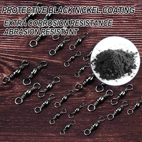 Fishing Barrel Swivels, 250pcs Fishing Swivels for Salwater Freshwater, High Strength Fishing Tackle Leader Line Lure Connector in Saudi Arabia