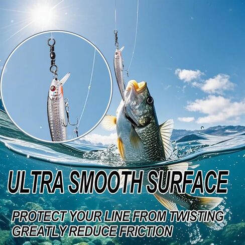 Fishing Barrel Swivels, 250pcs Fishing Swivels for Salwater Freshwater, High Strength Fishing Tackle Leader Line Lure Connector in Saudi Arabia