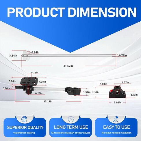 Replace Part for 3006.8649 Portable Rod Fish Finder Mount Holder, Adjustable Bracket with Transducer Mount, Compatible with Garmin, Lowrance, Humminbird,and More,Quick-Release Design for Boat in Saudi Arabia