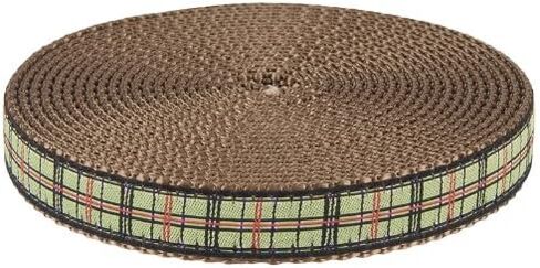 Country Brook Design - Preppy Puppy Plaid Ribbon on Coyote Tan Nylon Webbing Closeout (3/4 Inch, 5 Yards) in Saudi Arabia
