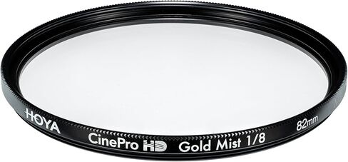 HOYA CinePro HD 82mm 1/8 Gold Mist Camera Filter, 3D Matrix Cinematic Diffusion Optical Glass for Photography and Video, Soft Glowing Highlights, Reduced Wrinkles, Nostalgic Warmth Look in Saudi Arabia