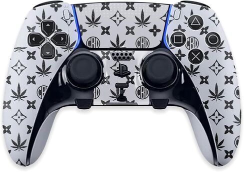 MightySkins Glossy Glitter Skin Compatible with PS5 DualSense Edge Controller - CBD Black | Protective, Durable High-Gloss Glitter Finish | Easy to Apply & Change Styles | Made in the USA in Saudi Arabia