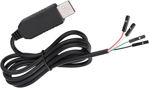 USB to TTL Serial Adapter Cable, PL2303HX Chip, 95cm Length, Color Coded Wires, for STC Download and Programming in Saudi Arabia