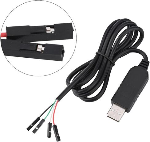 USB to TTL Serial Adapter Cable, PL2303HX Chip, 95cm Length, Color Coded Wires, for STC Download and Programming in Saudi Arabia
