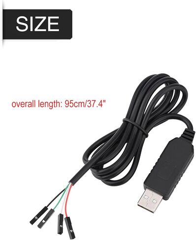 USB to TTL Serial Adapter Cable, PL2303HX Chip, 95cm Length, Color Coded Wires, for STC Download and Programming in Saudi Arabia