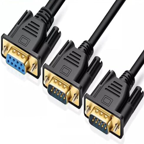 DB9 Serial Splitter Cable, 1 to 2 Port RS232 Y-Cable for Dual Device Connection & Stable Data Transfer (One Female to Two Male, 1 Meter) in Saudi Arabia