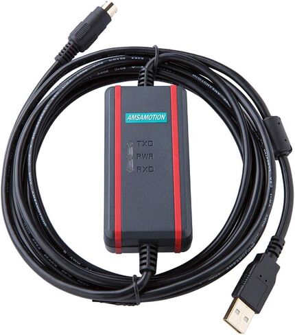 AMSAMOTION FX-USB-AW لسلسلة Mitsubishi FX1N/2N/FX3UC/FX3G كابل برجمة PLC رقاقة FTDI in Kuwait