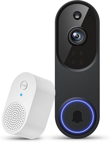 Wireless Video Doorbell Camera, 2.4G WiFi Only, AI Human Detection, Indoor/Outdoor Surveillance Cam for Home Security, 2-Way Talk, Night Vision, Cloud Storage (Sold Separately) in Saudi Arabia