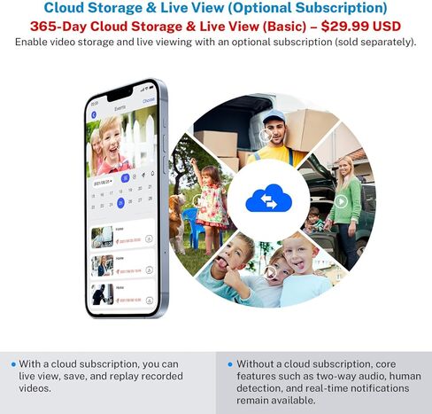 Wireless Video Doorbell Camera, 2.4G WiFi Only, AI Human Detection, Indoor/Outdoor Surveillance Cam for Home Security, 2-Way Talk, Night Vision, Cloud Storage (Sold Separately) in Saudi Arabia