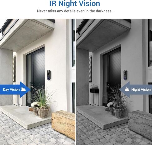 Wireless Video Doorbell Camera, 2.4G WiFi Only, AI Human Detection, Indoor/Outdoor Surveillance Cam for Home Security, 2-Way Talk, Night Vision, Cloud Storage (Sold Separately) in Saudi Arabia