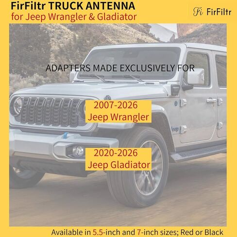 7IN Short Antenna for Jeep Wrangler All Models 2007-2026 & Jeep Gladiator 2020-2026,Truck Antenna for Jeep Wrangler Accessories Flexible Rubber Replacement Antenna(Black, 7 inch) in Saudi Arabia