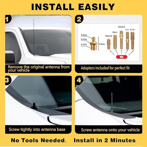7IN Short Antenna for Jeep Wrangler All Models 2007-2026 & Jeep Gladiator 2020-2026,Truck Antenna for Jeep Wrangler Accessories Flexible Rubber Replacement Antenna(Black, 7 inch) in Saudi Arabia