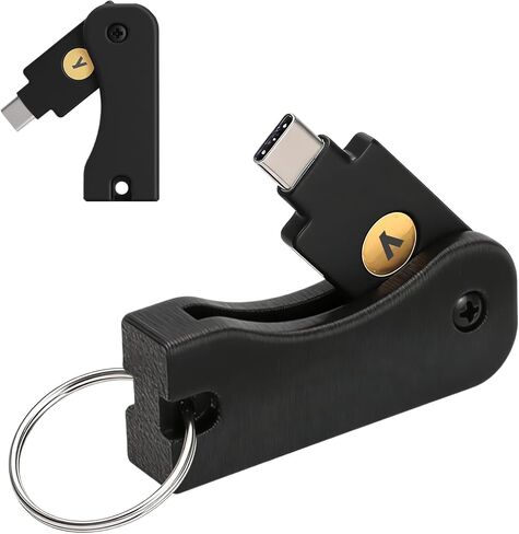 Protective Flip Case for YubiKey 5C NFC, Keychain Holder Cover for Yubico Security Key, Shockproof, Black in Saudi Arabia