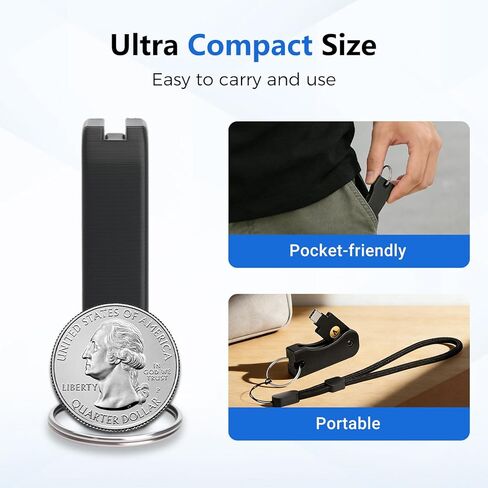 Protective Flip Case for YubiKey 5C NFC, Keychain Holder Cover for Yubico Security Key, Shockproof, Black in Saudi Arabia