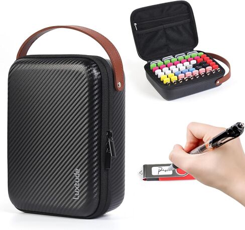 Luxtude Flash Drive Case with Labels, Hard USB Case Organizer with Zipper Pocket, USB Storage Box Holds 58 Drives & 8 SD Cards in Saudi Arabia