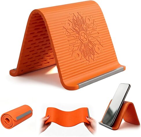 2Pcs Silicone Phone Holder,Portable Foldable Flexible Silicone Phone Holder Folded Rollable Into Any Shape,Universal Adjustable Non-Slip Desk Stand for Home,Office,Travel,Phones,Tablet Small Devices in Saudi Arabia