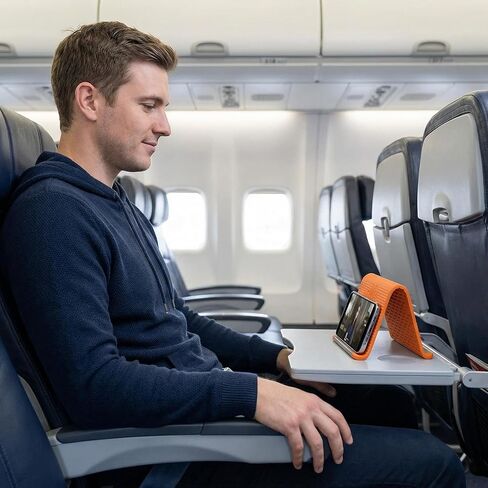 Portable Foldable Silicone Aluminum Phone Holder Bendable Freely into Any Shape, Universal Adjustable Stand for Phone Tablet Laptop (Orange) in Saudi Arabia