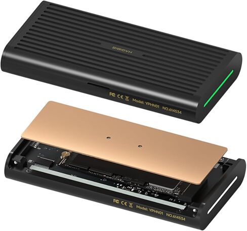 حاوية Hagibis 80 جيجابت في الثانية M.2 NVMe SSD، تبديد حرارة بدون ضوضاء من الألومنيوم والنحاس النقي متوافق مع Thunderbolt 5/4/3/USB4 V2.0 SSD خارجي يصل إلى 8 تيرابايت لمحركات أقراص NVMe 2230/2242/2260/2280 SSD in Saudi Arabia