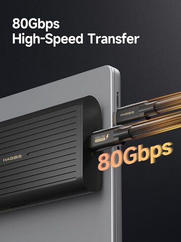 حاوية Hagibis 80 جيجابت في الثانية M.2 NVMe SSD، تبديد حرارة بدون ضوضاء من الألومنيوم والنحاس النقي متوافق مع Thunderbolt 5/4/3/USB4 V2.0 SSD خارجي يصل إلى 8 تيرابايت لمحركات أقراص NVMe 2230/2242/2260/2280 SSD in Saudi Arabia